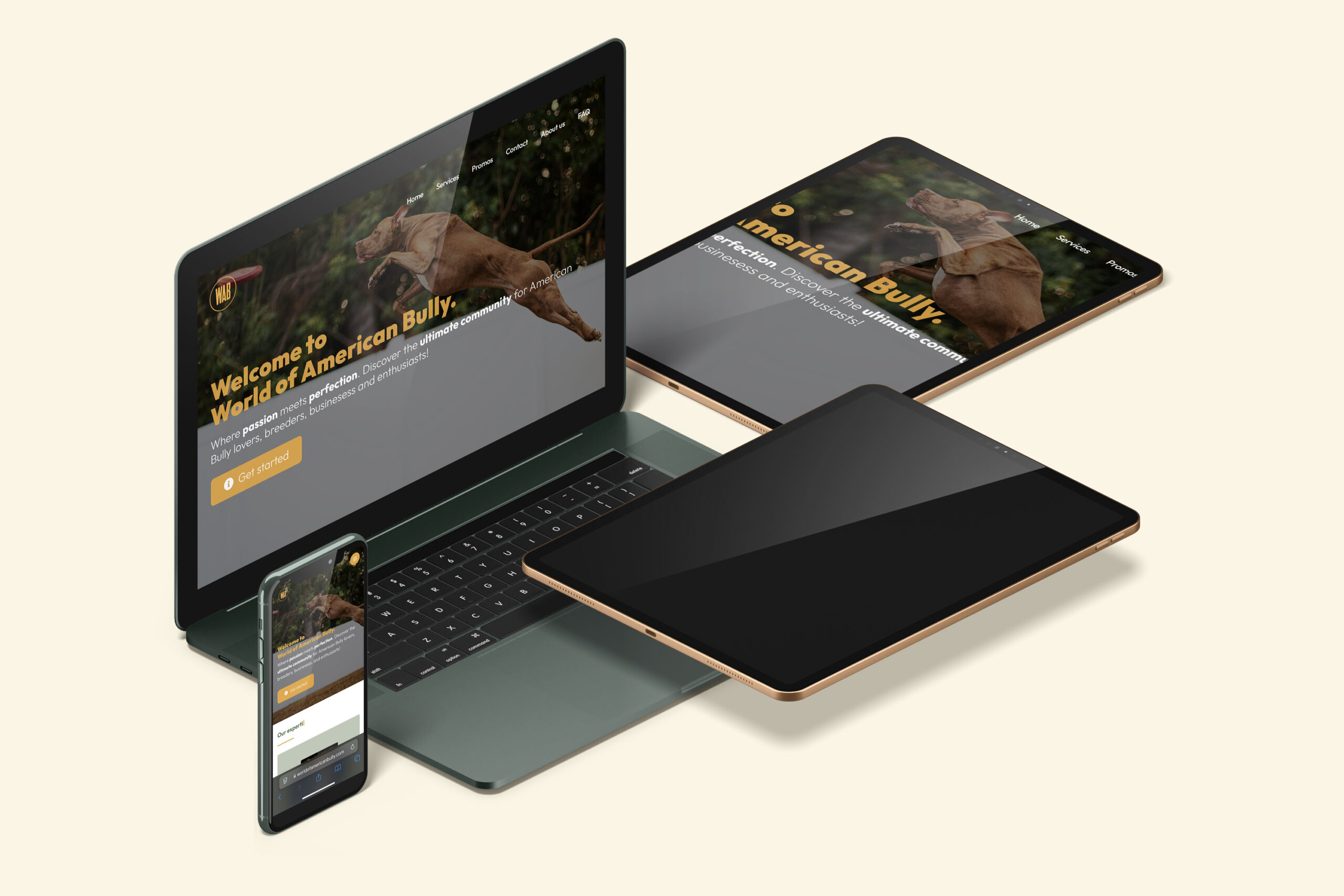 World of American Bully responsive website